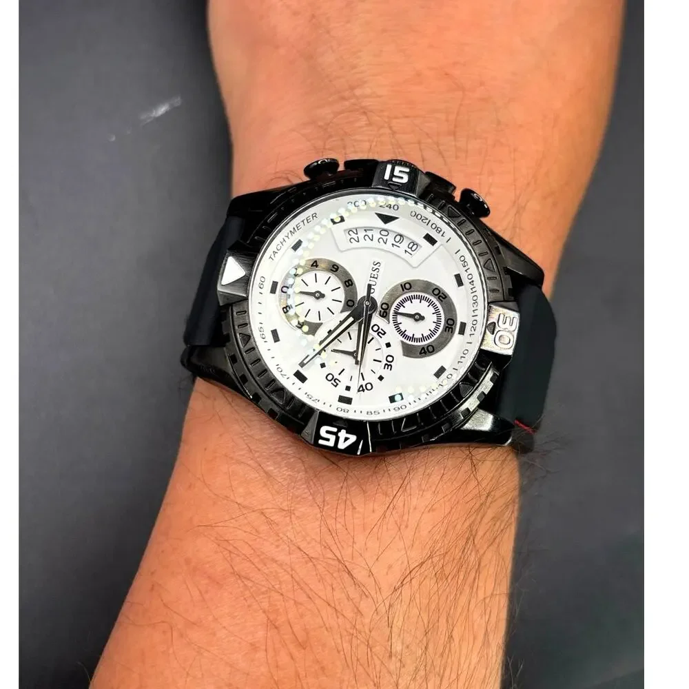 Guess Chronograph U15067G1 Men’s Black White Watch 45mm